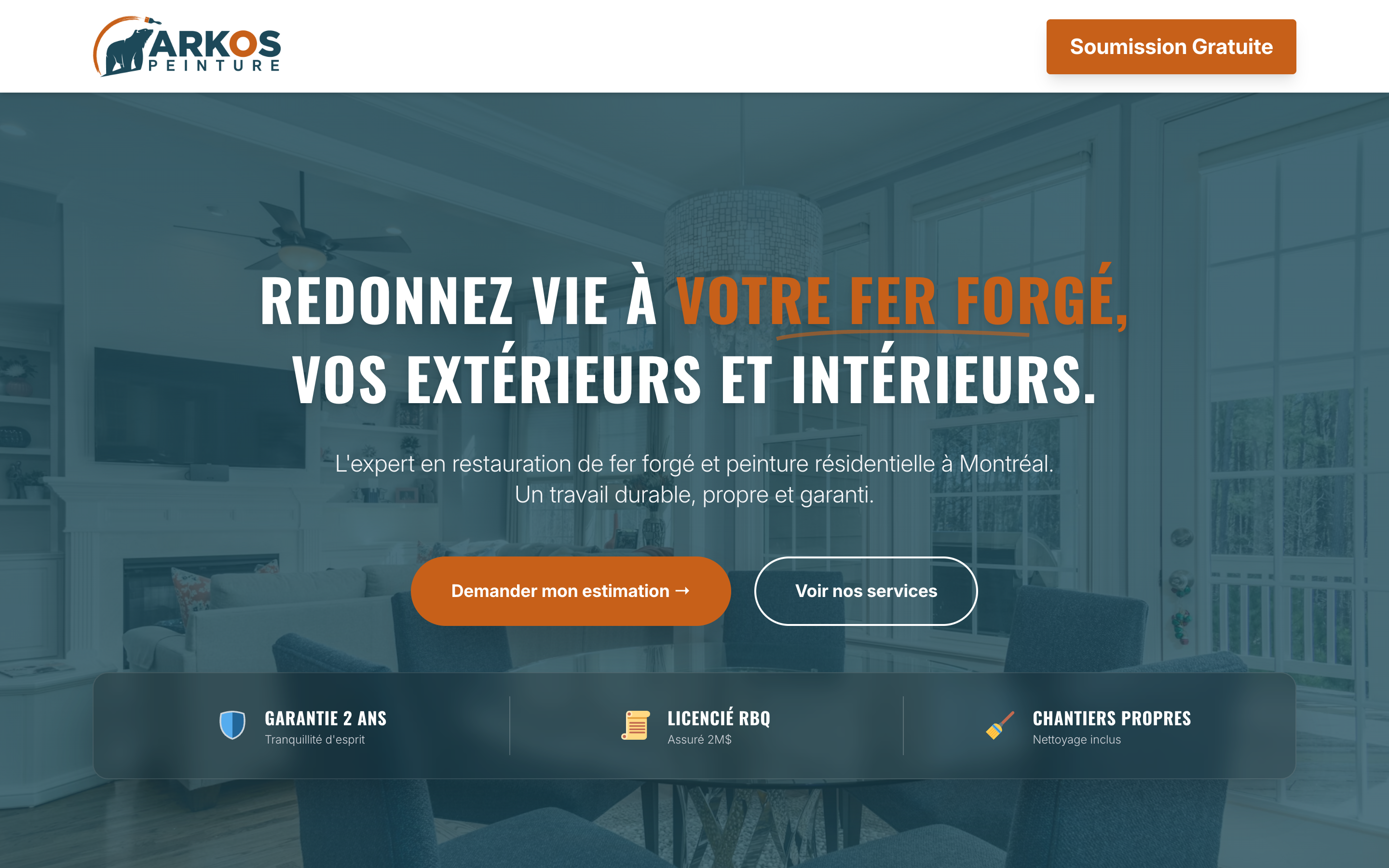 Arkos Peinture - site desktop
